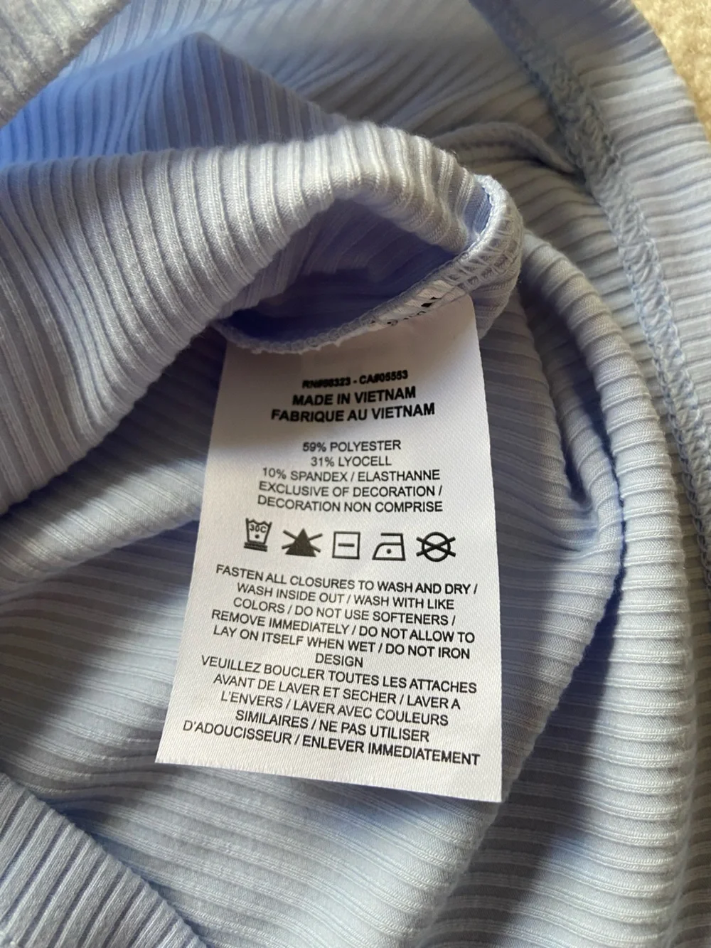 NWT Nike Women's Baby Blue Ribbed Half-Zip Long Sleeve Top XS